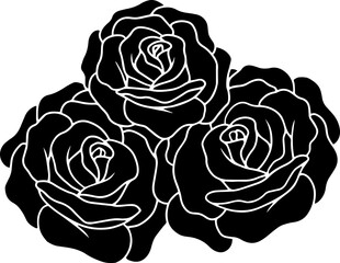 Minimalistic illustration of roses