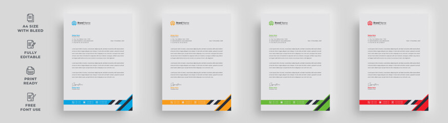 letterhead creative corporate official abstract minimal professional newest trendy simple clean minimal elegant branding flyer brochure magazine template vector illustration design with a logo