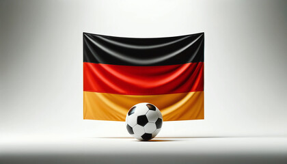 Naklejka premium Large German Flag with Soccer Ball. Europian Championship. EM.