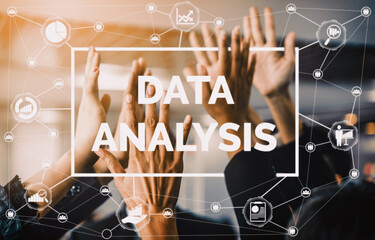 Data Analysis for Business and Finance Concept. Graphic interface showing future computer...