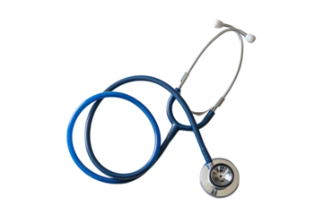Blue Stethoscope Isolated on White Background