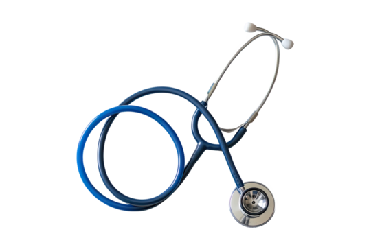 Blue Stethoscope Isolated on White Background