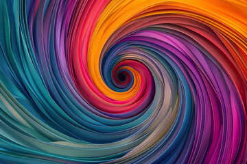 Naklejka premium Colorful spiral ribbon. Abstract vector background with colorful lines.