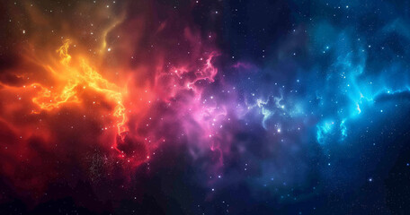 Abstract beautiful outer space background. Bright nebula in cosmos. Magical colorful nebula in realistic blue galaxy
