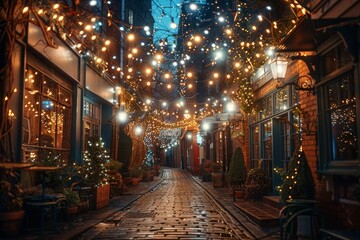 Romantic Alleyway at Night