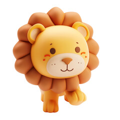 Fototapeta premium Cute 3D Cartoon Lion