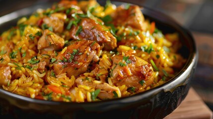 Fototapeta premium High Resolution Video of Chicken and Rice