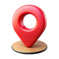 Red geolocation 3d render sign.