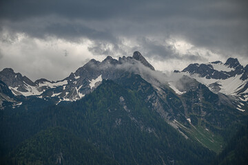 mountains and clouds