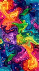 Psychedelic Swirl of Vivid Rainbow Colors