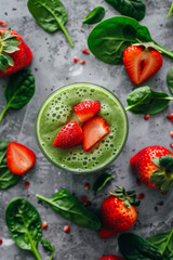 Fresh Spinach and Strawberry Shake