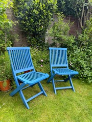 wooden chair in the garden