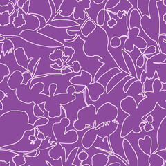 Obraz premium Trendy floral seamless pattern collection. Set of vintage 70s style flower background illustration. Colorful pastel color groovy artwork bundle, y2k nature backgrounds with spring plants