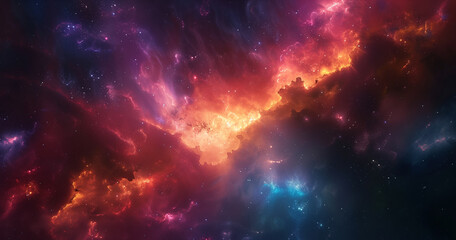 Fototapeta premium Abstract beautiful outer space background. Bright nebula in cosmos, Magic colorful nebula in realistic galaxy