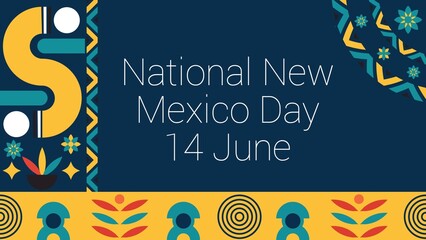 National New Mexico Day web banner design illustration 