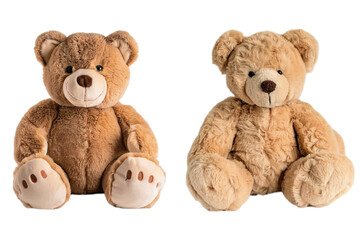 Set of teddy bears, isolated, white background