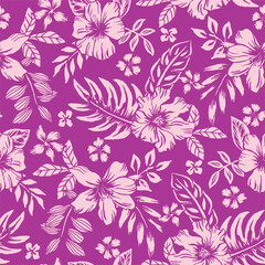 Trendy floral seamless pattern collection. Set of vintage 70s style flower background illustration. Colorful pastel color groovy artwork bundle, y2k nature backgrounds with spring plants