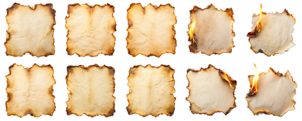 Will burn the paper torn blank vintage, isolate transparent background