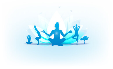 Obraz premium 21st June, International yoga day celebration background.
