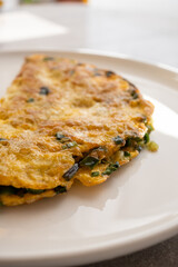 close-up chinese omelette asian breakfast food	