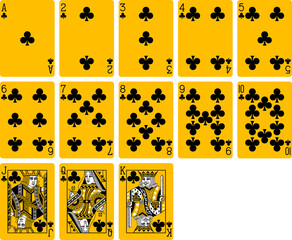 Playing Cards Amber Fill Clubs Suit