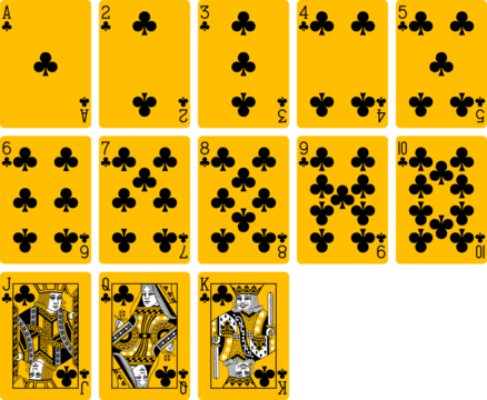 Playing Cards Amber Fill Clubs Suit