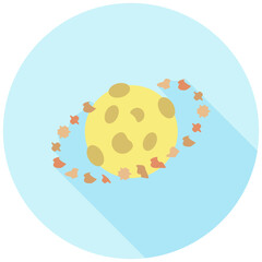 Asteroid belt rounded multi color icon, related to education and technology theme. use for modern concept, web and app development.