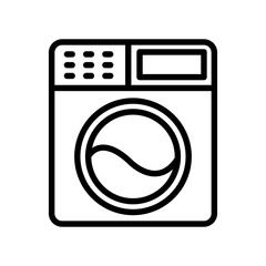 Laundry line icon. Housekeeping icon. Cleaning service icon isolated on white background. Transparent background, minimalist symbol. Vector images