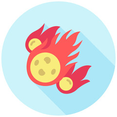 Meteor shower rounded multi color icon, related to education and technology theme. use for modern concept, web and app development.