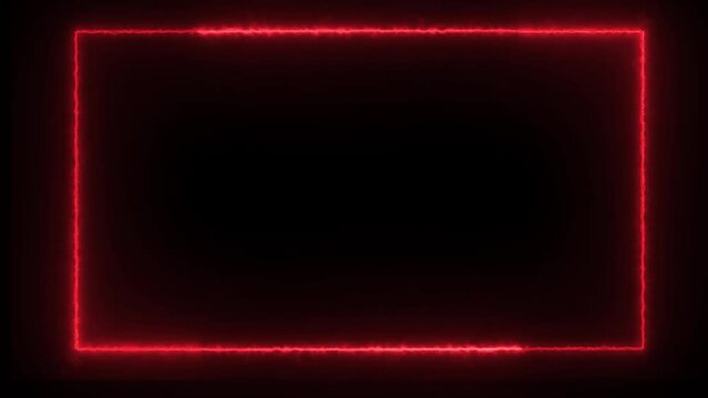 Neon Rectangle loop animation, frame burning rectangle border blazing animated for live, steaming, etc. 