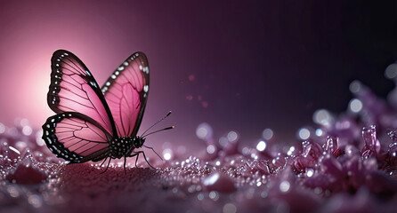 The pink, purple, little wave flash light butterfly