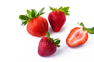 Strawberries isolated on white background