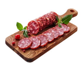 Salami isolated on transparent background