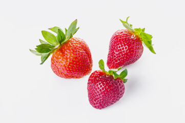 Pile of delicious fresh red strawberries on white background 1