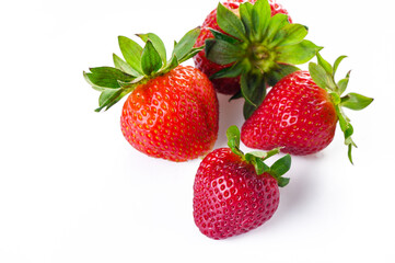 Fresh red strawberries on white background 2