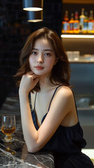 ウイスキーを飲む女性