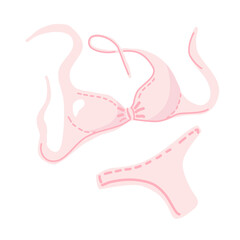 Swimsuit. Bikini. Cartoon flat illustration