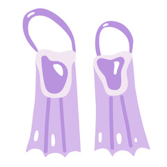 Diving Flippers. Cartoon flat illustration