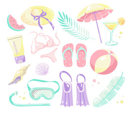 set of summer accessories