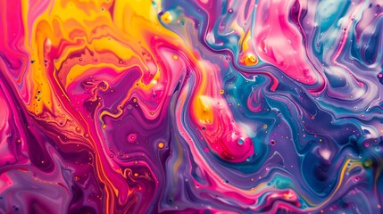 Colorful abstract painting. Liquid art. Flowing paint. Acrylic paints.