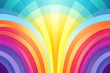 Obraz premium Retro Rainbow Abstract Background, Vintage 70s Rain Bow Arch Pattern, Gay Symbol Banner, AI