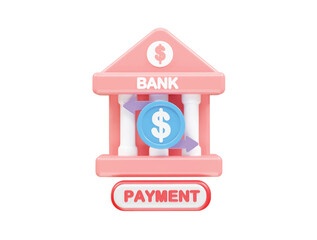 Money transfer icon illustration 3d rendering 
