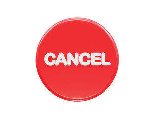 Cancel icon 3d rendering rejected icon illustration element