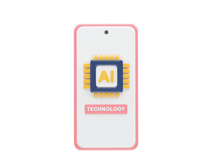 Ai icon 3d rendering illustration element
