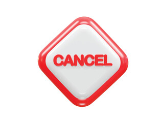 Cancel icon 3d rendering rejected icon illustration element