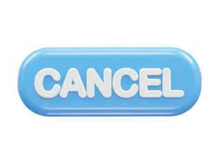 Cancel icon 3d rendering rejected icon illustration element