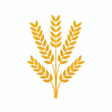 recommend clip art: Simple Illustration of Five Wheat Stalks on White Background