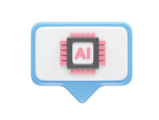 Ai icon 3d rendering illustration element