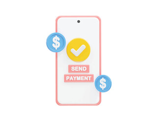 Money transfer icon illustration 3d rendering 