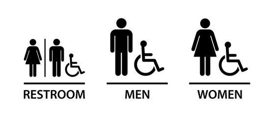 Restroom, toilet signs
